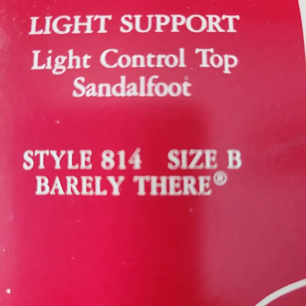 Hanes Alive Lights Support Pantyhose Control Sandalfoot Size B Barely There 814